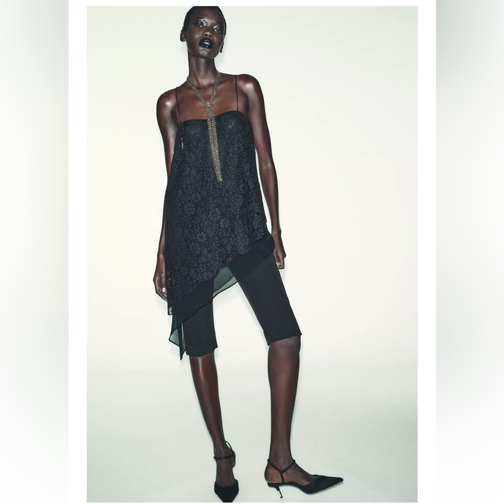 New ZARA lace asymmetric top